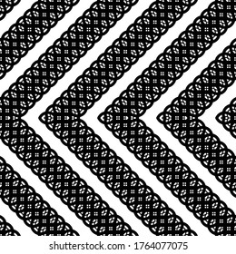 Diseño de un patrón de zigzag monocromo sin fisuras. Antecedentes abstractos. Arte vectorial