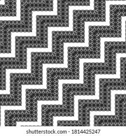 Diseño de un patrón de zigzag monocromo sin fisuras. Antecedentes abstractos. Arte vectorial