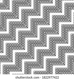Design seamless monochrome grating zigzag pattern. Abstract background. Vector art