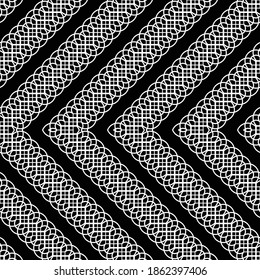 Design seamless monochrome grating zigzag pattern. Abstract background. Vector art