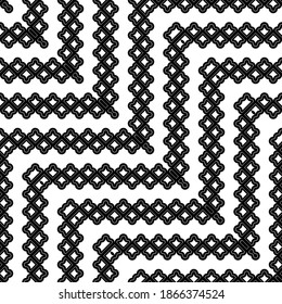 Diseño de un patrón de zigzag monocromo sin fisuras. Resumen de fondo decorativo. Arte vectorial