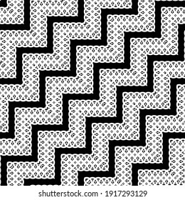 Design seamless monochrome grating zigzag pattern. Abstract background. Vector art