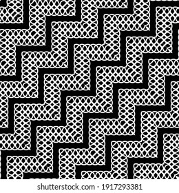 Design seamless monochrome grating zigzag pattern. Abstract background. Vector art
