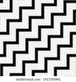 Design seamless monochrome grating zigzag pattern. Abstract background. Vector art