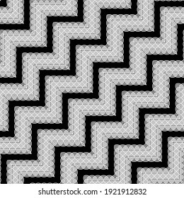 Design seamless monochrome grating zigzag pattern. Abstract background. Vector art