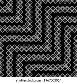 Diseño de un patrón de zigzag monocromo sin fisuras. Resumen de fondo decorativo. Arte vectorial