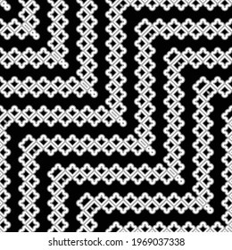 Design seamless monochrome grating zigzag pattern. Abstract decorative background. Vector art