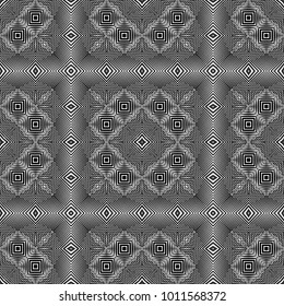 Design seamless monochrome grid pattern. Abstract decorative background. Vector art. No gradient