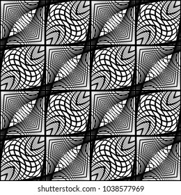 Design seamless monochrome grid pattern. Abstract decorative background. Vector art. No gradient