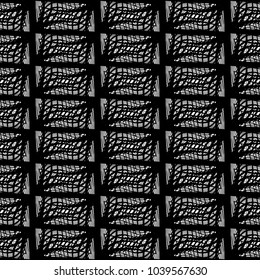 Design seamless monochrome grid pattern. Abstract diagonal background. Vector art. No gradient