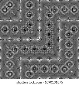 Design seamless monochrome grid pattern. Abstract decorative background. Vector art. No gradient