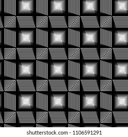Design seamless monochrome grid pattern. Abstract geometric background. Vector art. No gradient