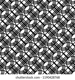 Design seamless monochrome grid pattern. Abstract lines textured background. Vector art. No gradient