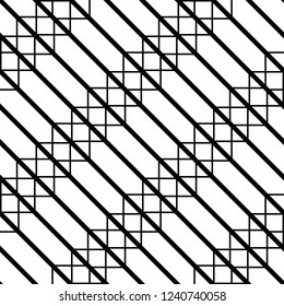 Design seamless monochrome grid pattern. Abstract background. Vector art