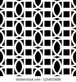 Design seamless monochrome grid pattern. Abstract lines textured background. Vector art
