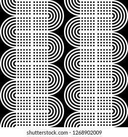 Design seamless monochrome grid pattern. Abstract lines textured background. Vector art