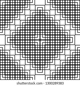 Design seamless monochrome grid pattern. Abstract background. Vector art
