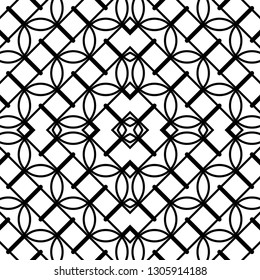 Design seamless monochrome grid pattern. Abstract decorative background. Vector art