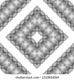 Design seamless monochrome grid pattern. Abstract decorative background. Vector art. No gradient