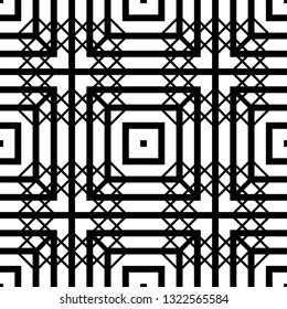Design seamless monochrome grid pattern. Abstract background. Vector art