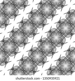 Design seamless monochrome grid pattern. Abstract lacy background. Vector art