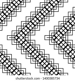 Design seamless monochrome grid pattern. Abstract zigzag background. Vector art