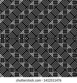 Design seamless monochrome grid pattern. Abstract zigzag background. Vector art