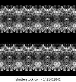 Design seamless monochrome grid pattern. Abstract lacy background. Vector art