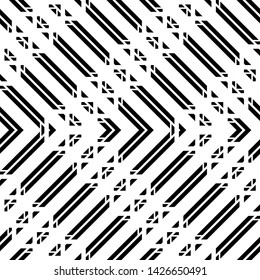 Design seamless monochrome grid pattern. Abstract zigzag background. Vector art