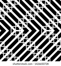 Design seamless monochrome grid pattern. Abstract zigzag background. Vector art