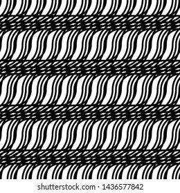 Design seamless monochrome grid pattern. Abstract interlaced background. Vector art