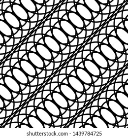Design seamless monochrome grid pattern. Abstract interlaced background. Vector art