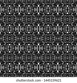 Design seamless monochrome grid pattern. Abstract interlaced background. Vector art