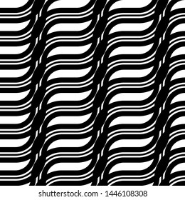 Design seamless monochrome grid pattern. Abstract interlaced background. Vector art