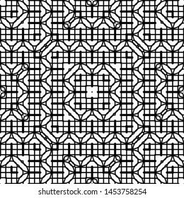 Design seamless monochrome grid pattern. Abstract decorative background. Vector art