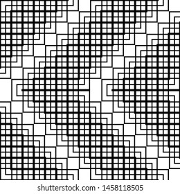 Design seamless monochrome grid pattern. Abstract zigzag background. Vector art
