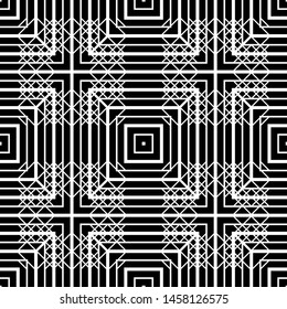 Design seamless monochrome grid pattern. Abstract background. Vector art