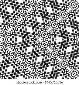 Design seamless monochrome grid pattern. Abstract zigzag background. Vector art