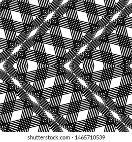 Design seamless monochrome grid pattern. Abstract zigzag background. Vector art