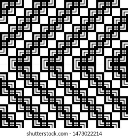 Design seamless monochrome grid pattern. Abstract zigzag background. Vector art