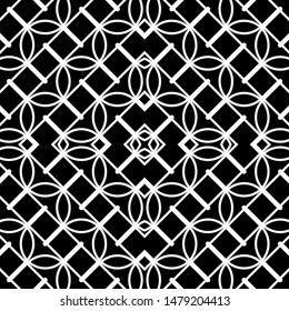 Design seamless monochrome grid pattern. Abstract decorative background. Vector art