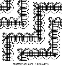 Design seamless monochrome grid pattern. Abstract zigzag background. Vector art