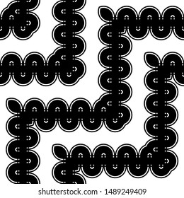 Design seamless monochrome grid pattern. Abstract zigzag background. Vector art