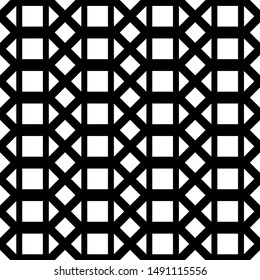 Design seamless monochrome grid pattern. Abstract geometric background. Vector art