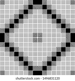 Design seamless monochrome grid pattern. Abstract background. Vector art
