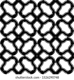 Design seamless monochrome grid pattern. Abstract interlaced background. Vector art