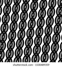 Design seamless monochrome grid pattern. Abstract interlaced background. Vector art