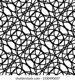 Design seamless monochrome grid pattern. Abstract interlaced background. Vector art