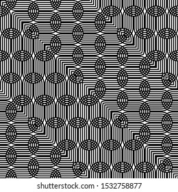 Design seamless monochrome grid pattern. Abstract zigzag background. Vector art