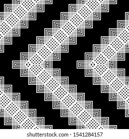 Design seamless monochrome grid pattern. Abstract zigzag background. Vector art
